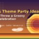 Retro 1970s sunset illustration with a jet silhouette for a 1970s theme party ideas guide – Pan Am Experience Los Angeles