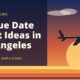 Retro 1970s-style illustration of a jet at sunset – unique date night ideas in Los Angeles